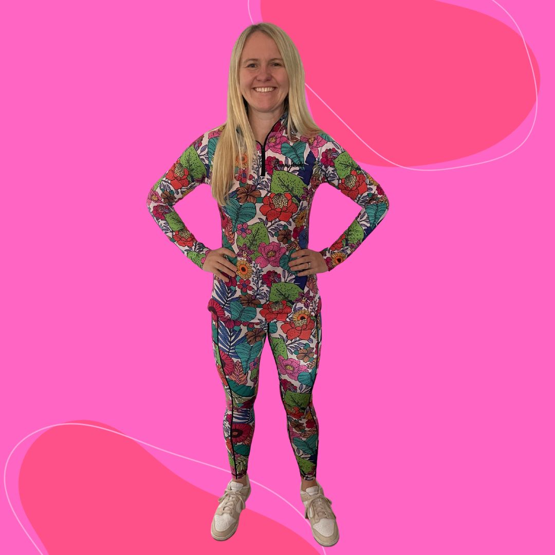 ''I'll bring you flowers'' women's half-zip top
