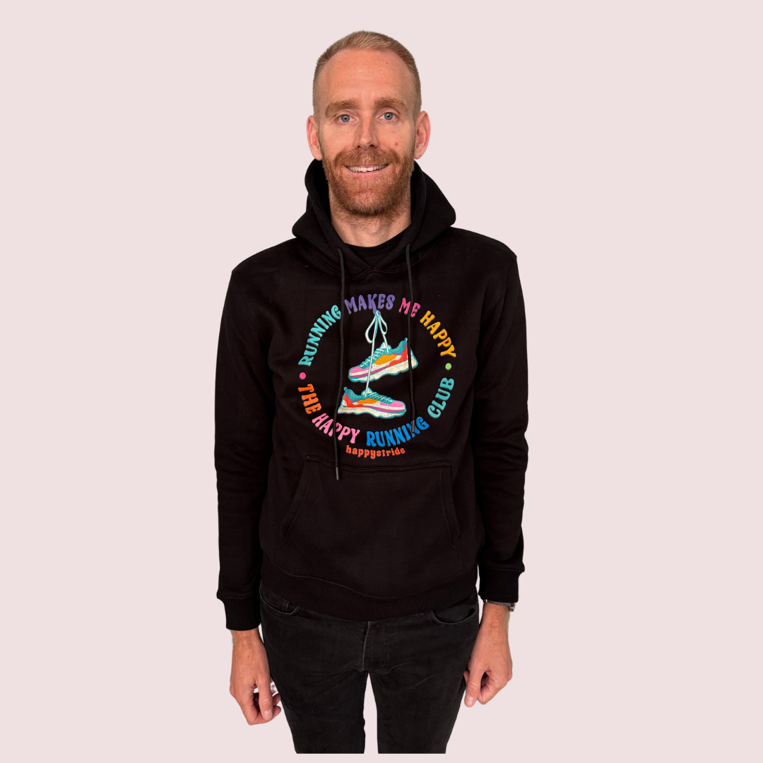 ''Running makes me happy" hoodie (Black)