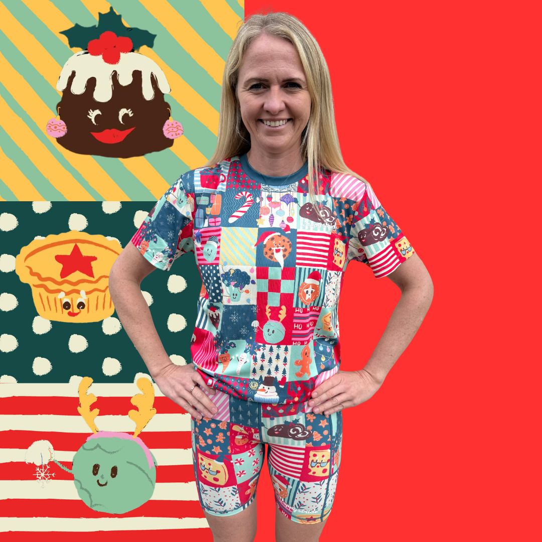 "Merry munchies'' fitted shorts