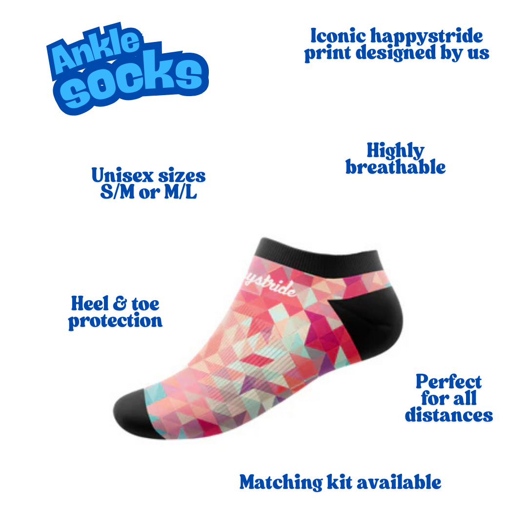 ''Hectic geometric'' ankle socks