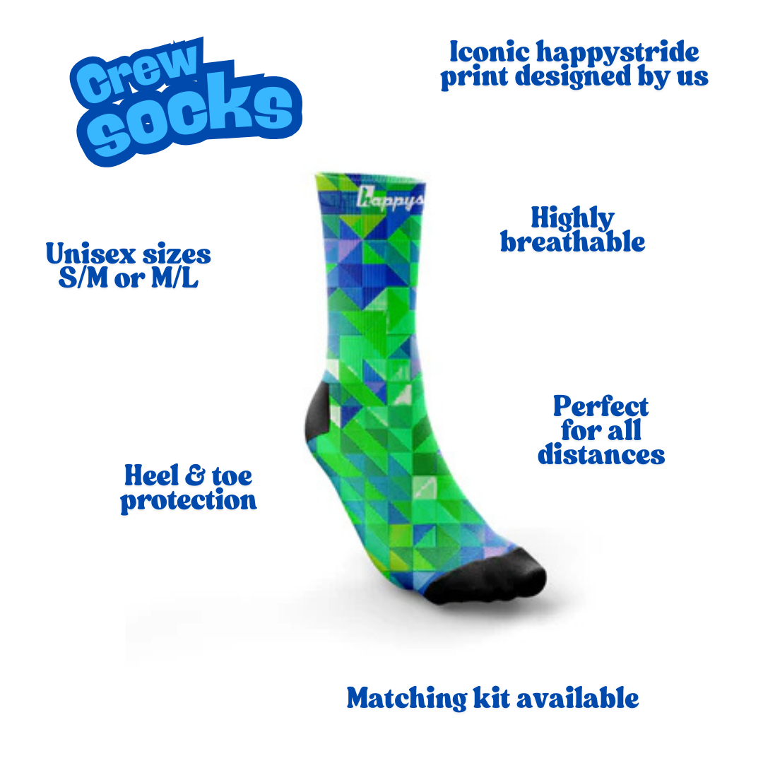 "Neo geometric" crew socks