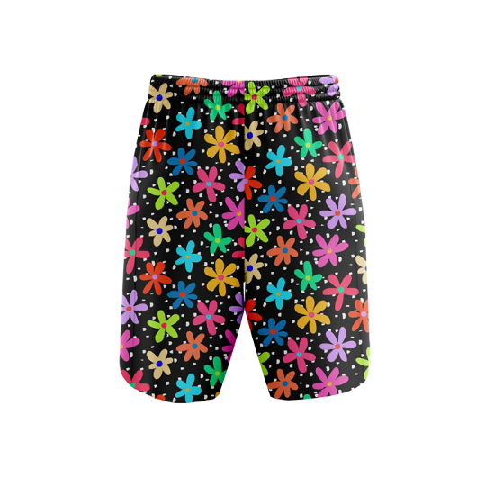 "Pretty petal" fitness shorts (7")