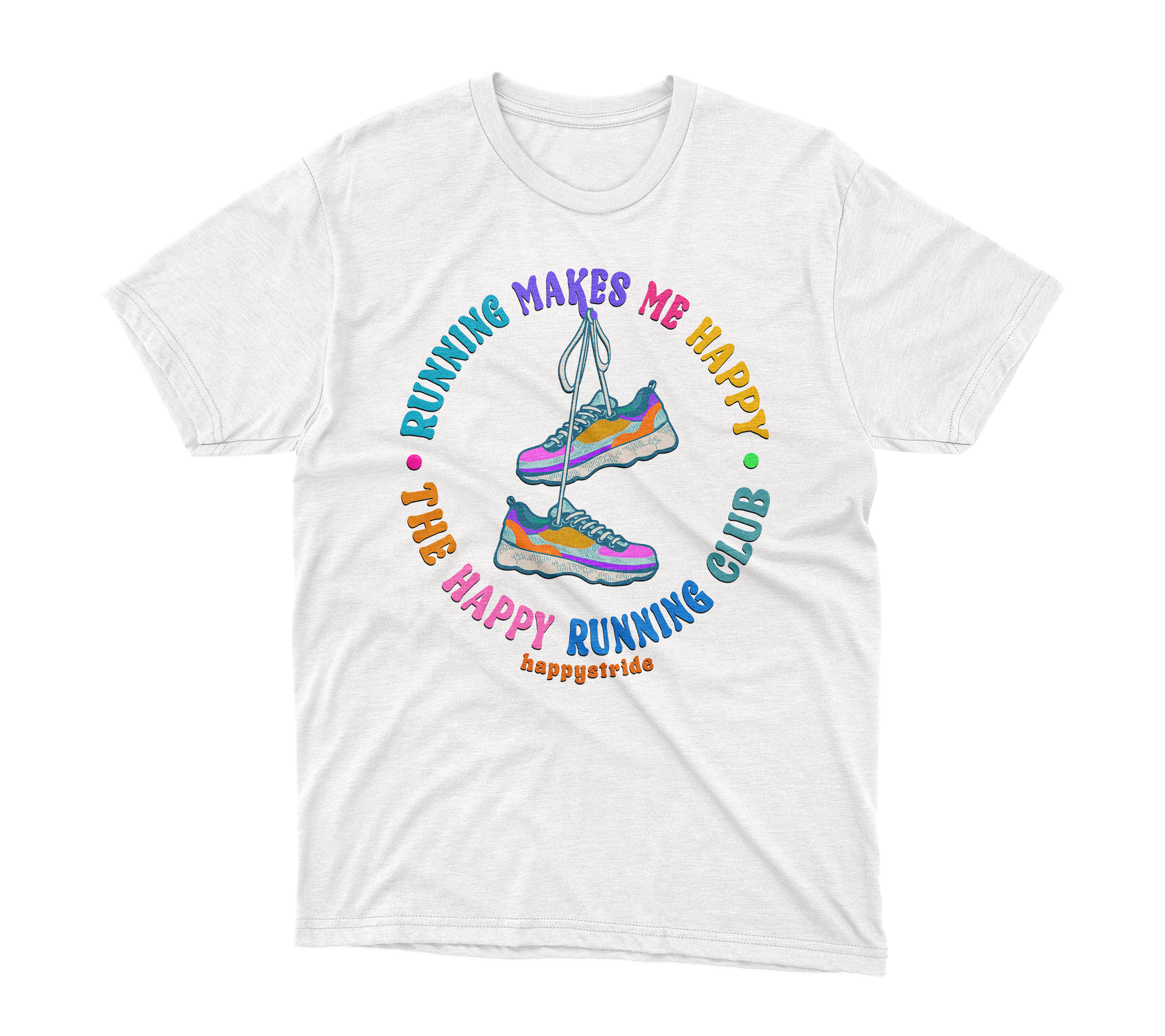 ''Running makes me happy" Casual Tee (white)