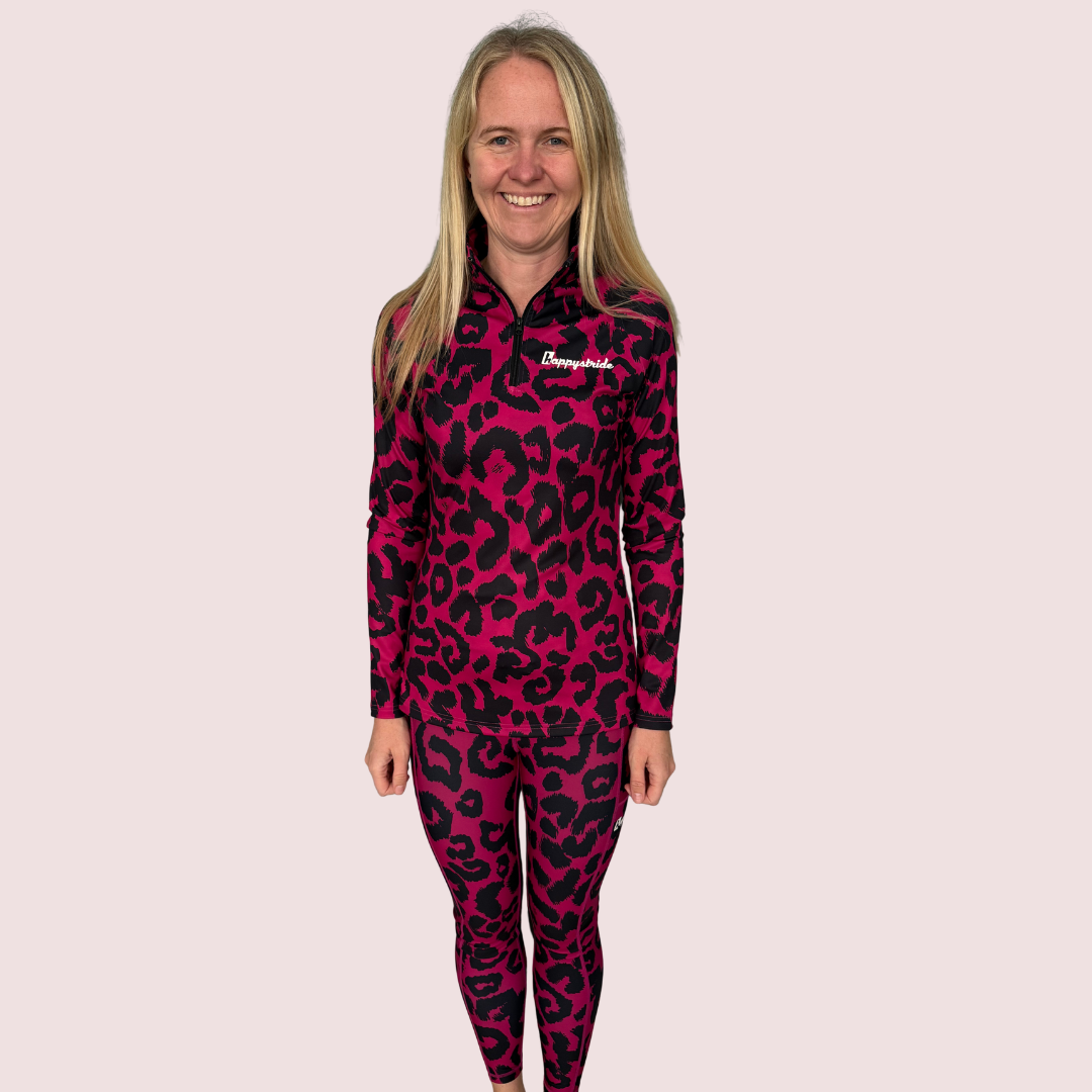 "Get spotted'' sassy women's half-zip top