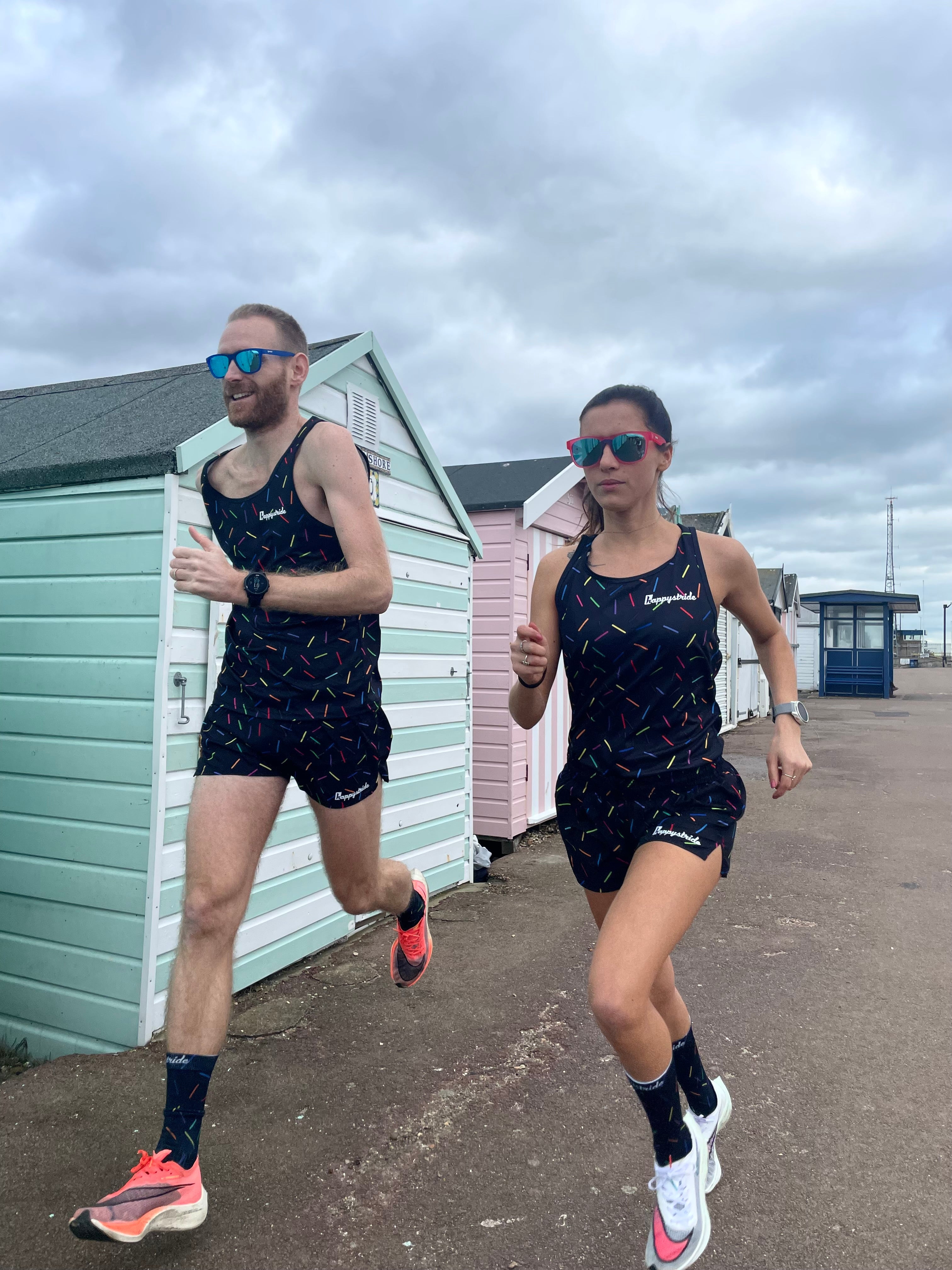 ''Sprinkle of joy'' black racer shorts