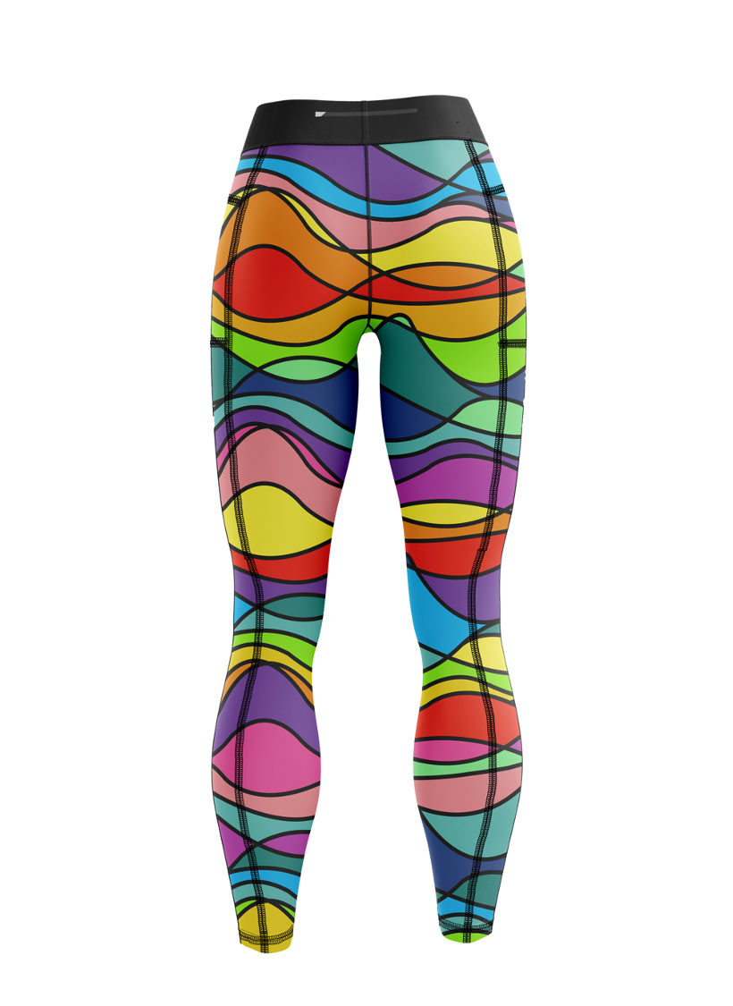 Wiggle & wave bright cool colourful fun bright running & fitness leggings