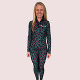"Get spotted'' hunters women's half-zip top