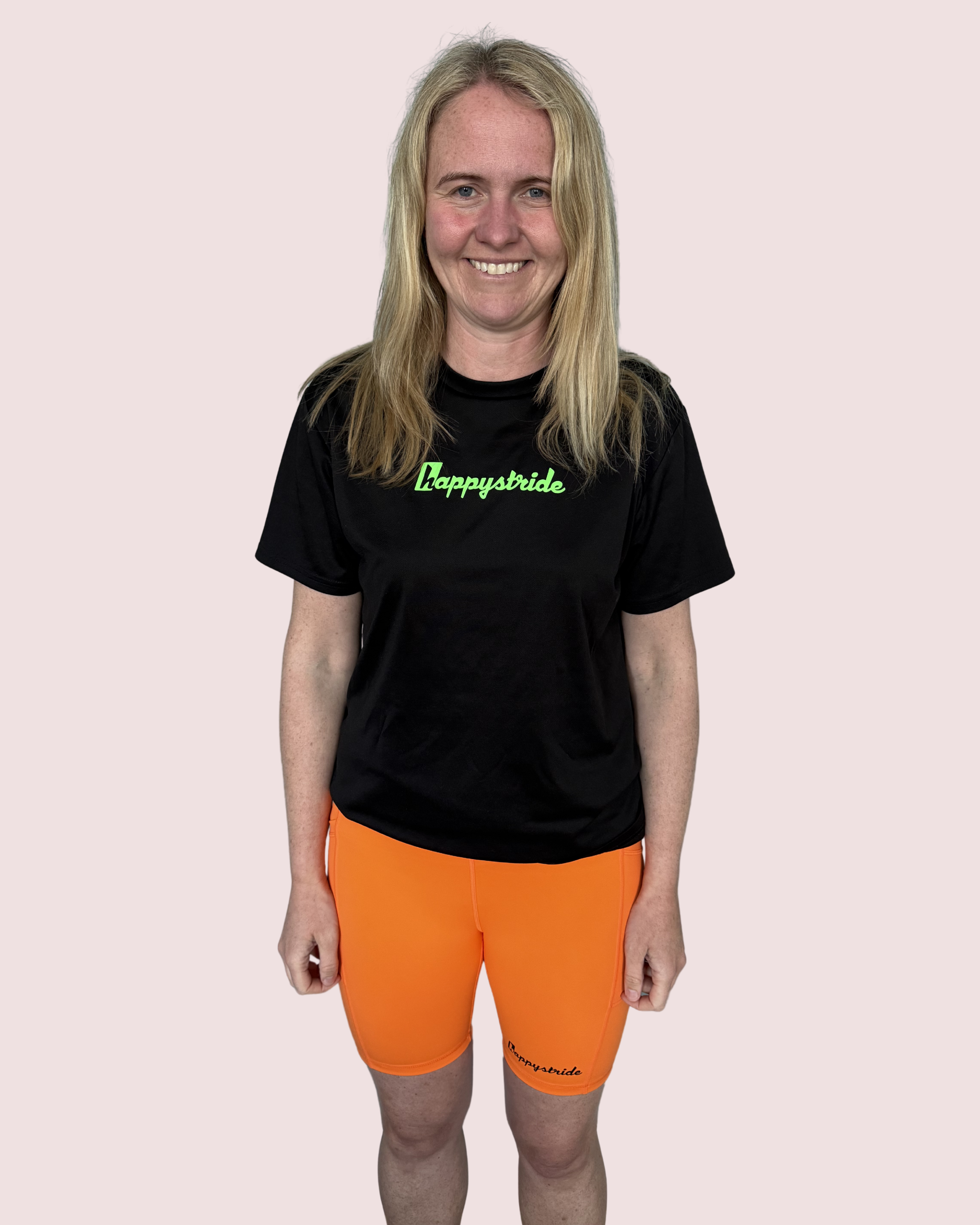 ''Basic b*tch'' orange fitted shorts