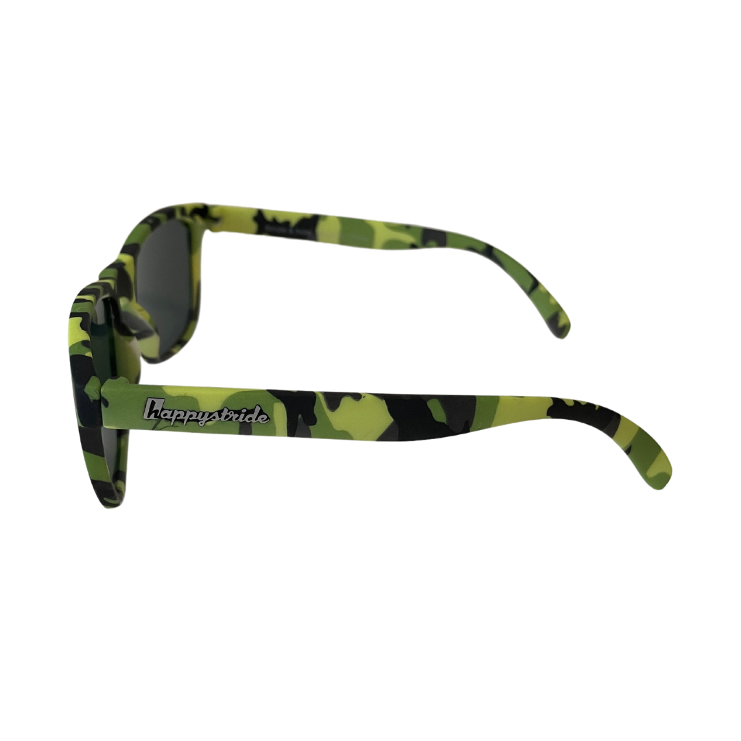 Stride hide running fitness green camouflage cool colourful bright fun sunglasses Happystride
