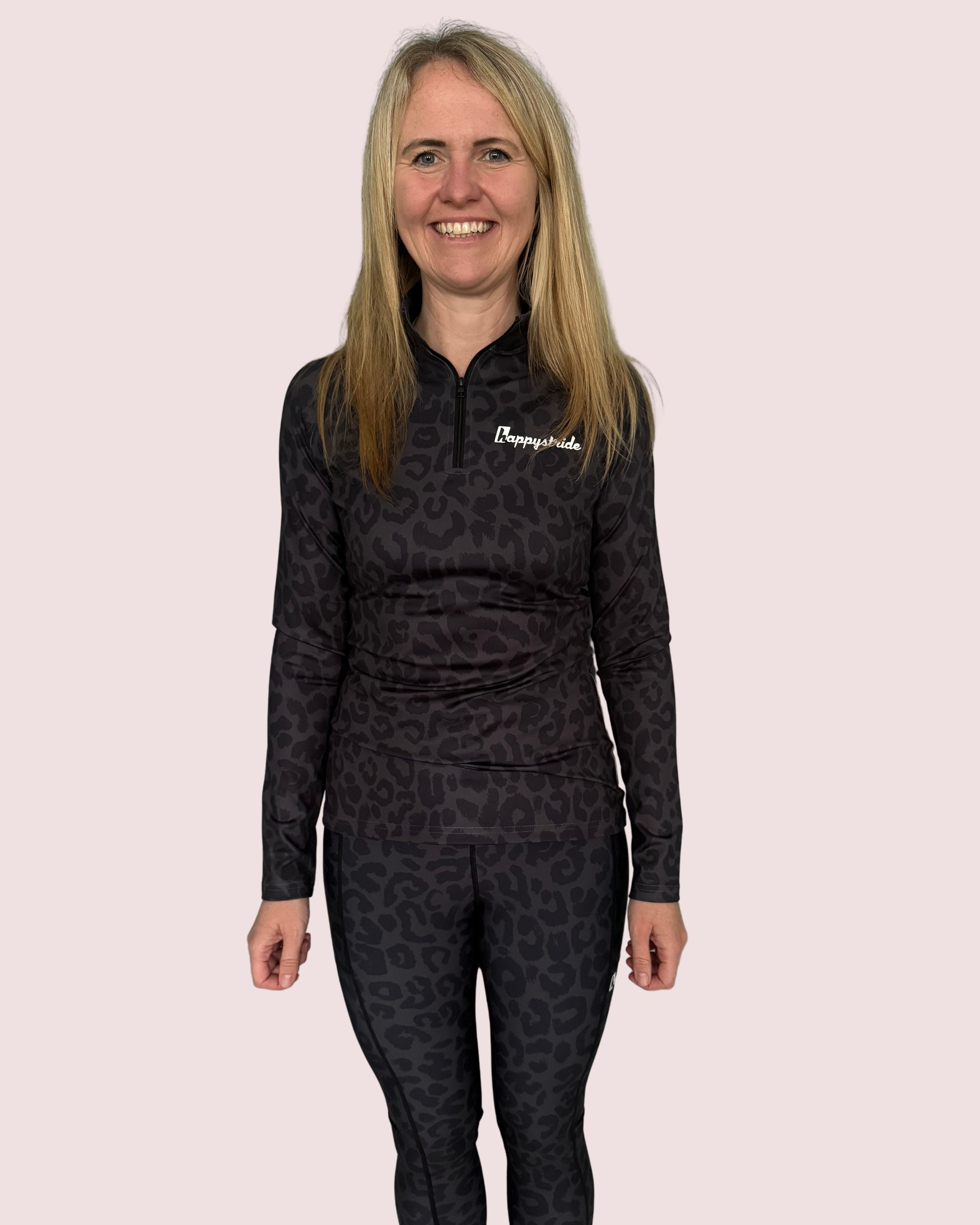 Get spotted panther women's half-zip top