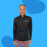 ''Basic b*tch" black men's half-zip long sleeve