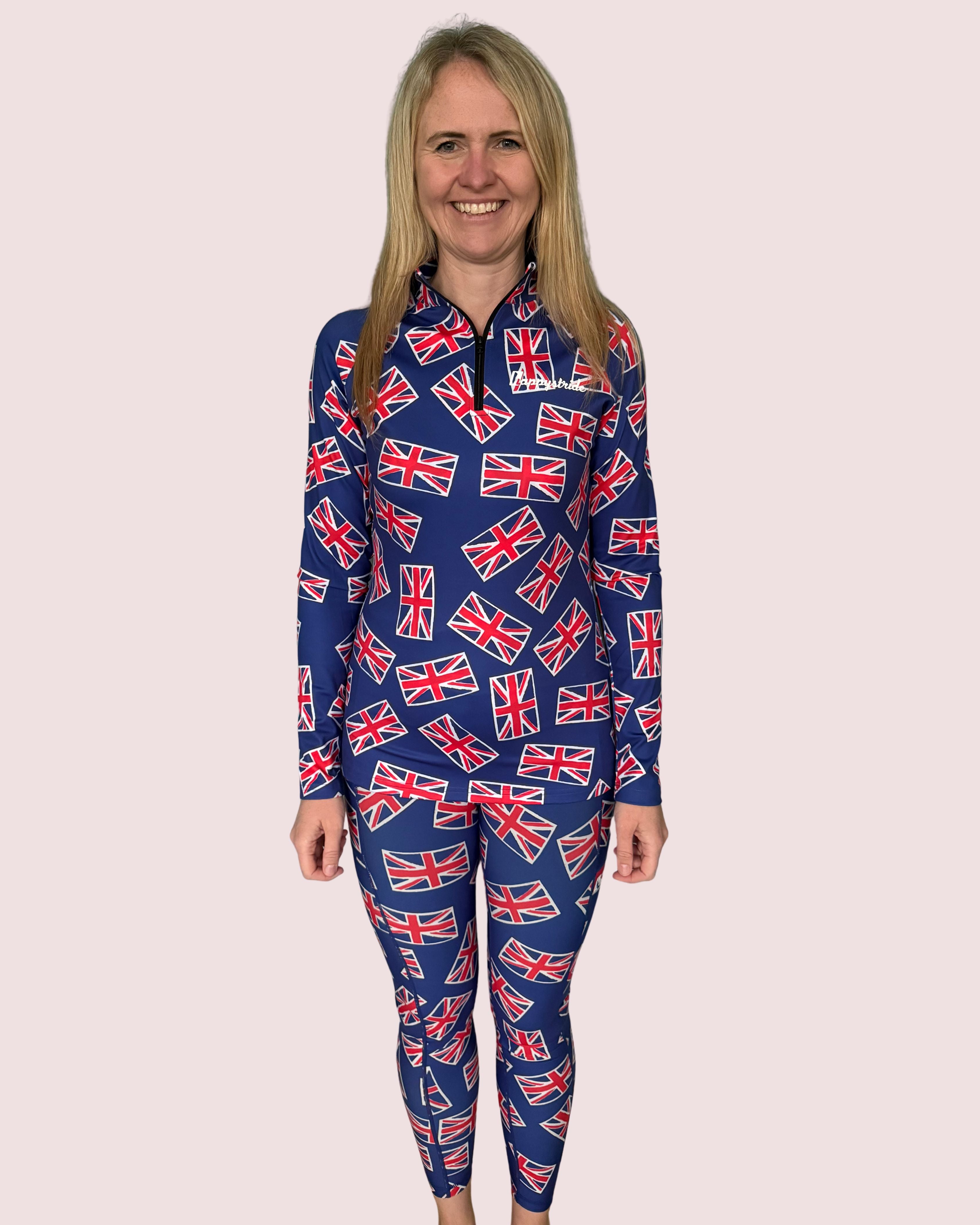 "Union Jill" women's half-zip top