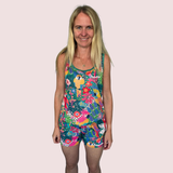 "Jungle jives'' racer shorts