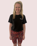 ''Get spotted'' flaming-hot fitted shorts