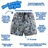 ''Geo monochrome'' classic shorts