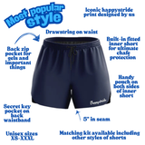 ''Basic b*tch'' navy blue classic shorts