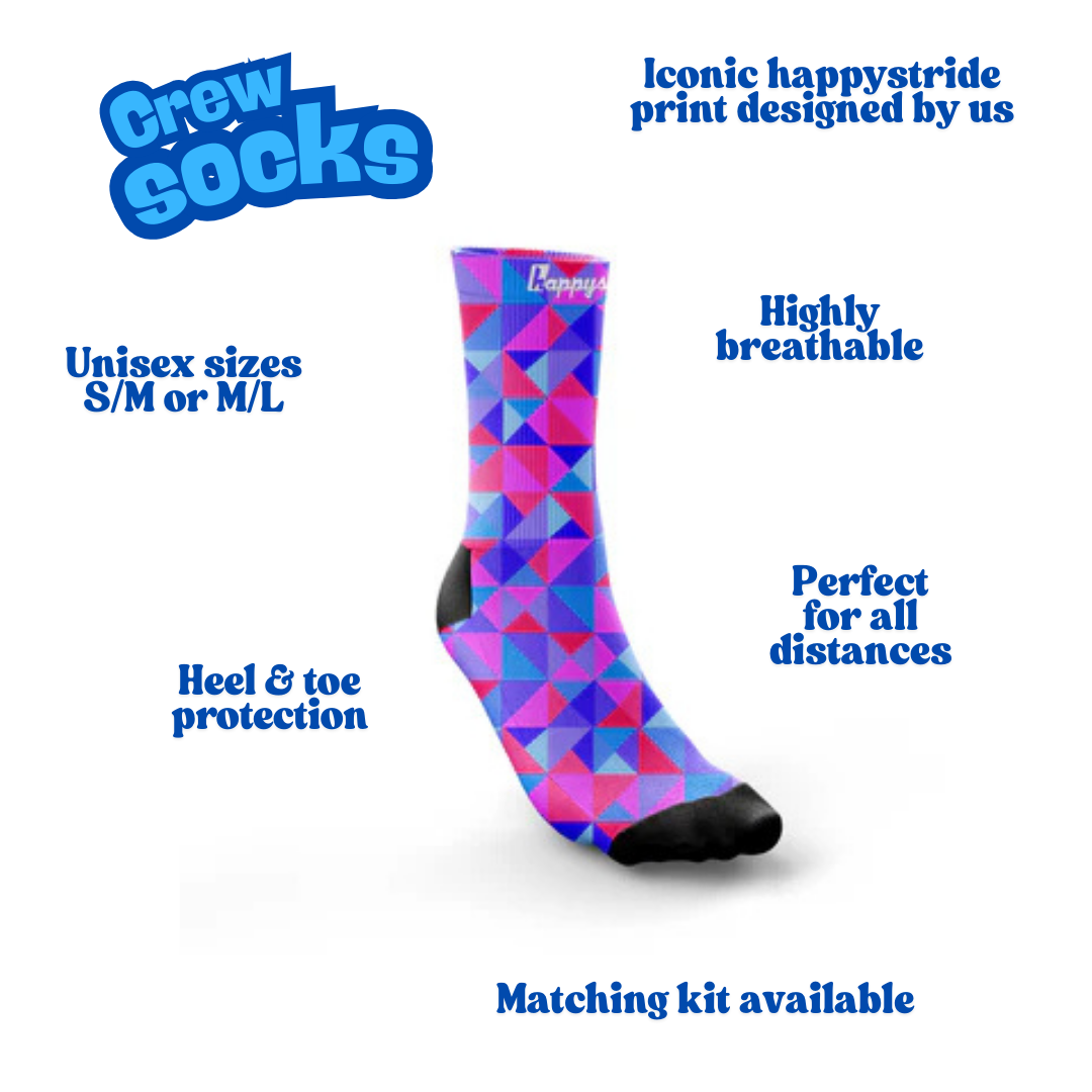 ''Hexy geomexy'' crew socks
