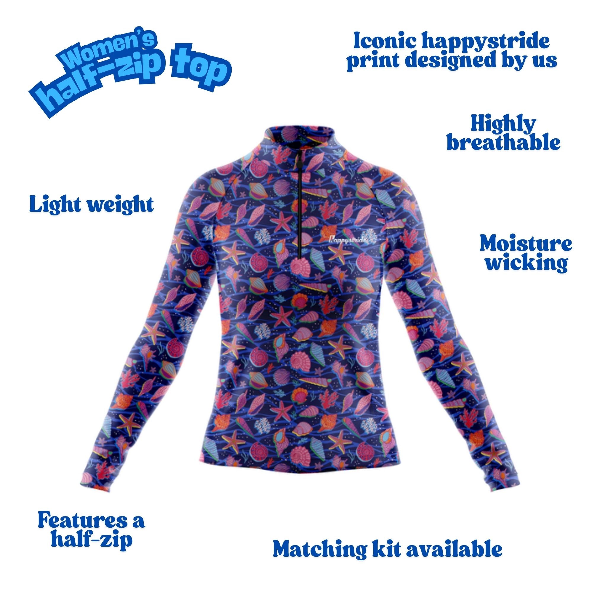 Run the reef women's half-zip top