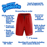 'Basic b*tch'' red fitness shorts (7")