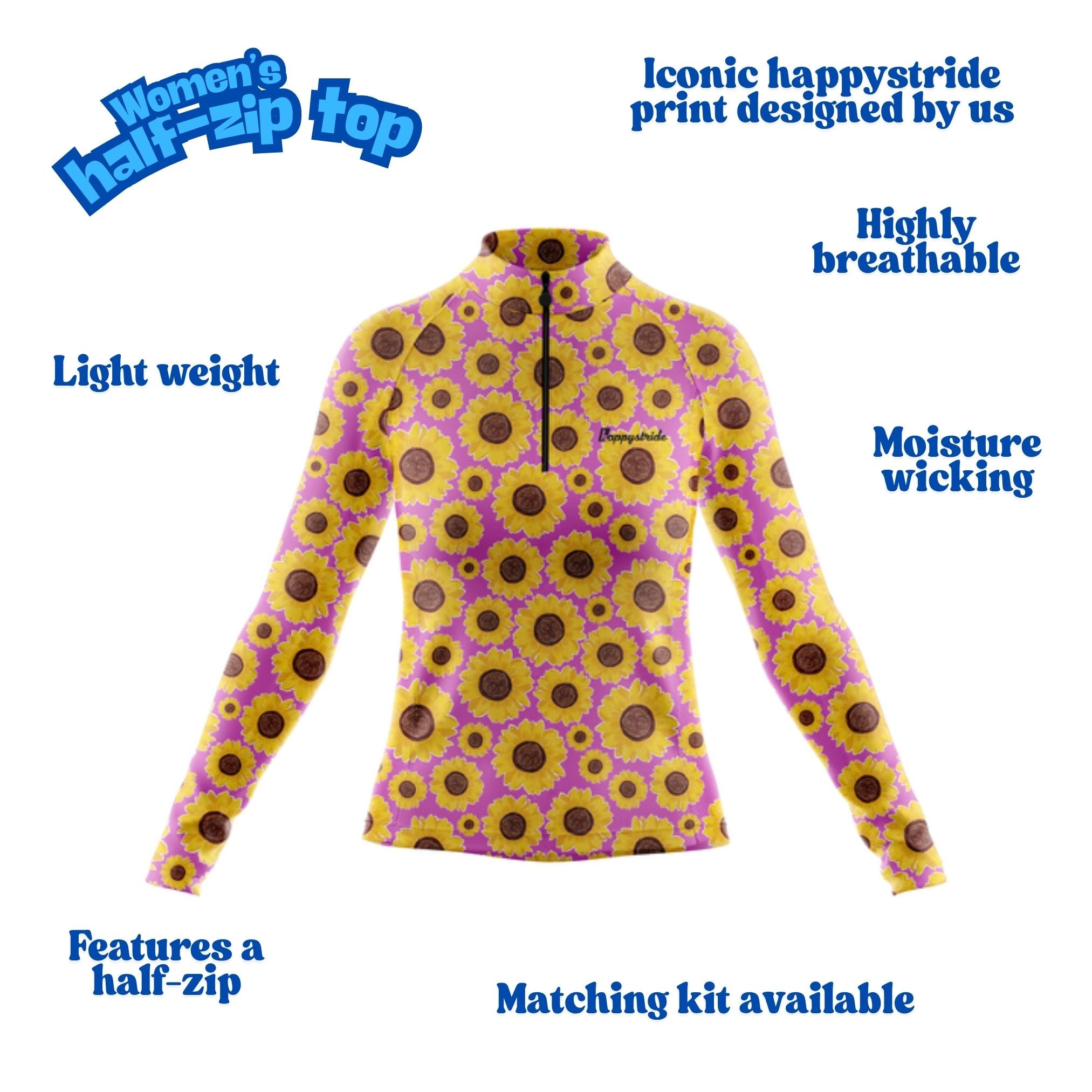Chase the sun women's half-zip top