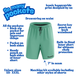 'Basic b*tch'' minty  fitness shorts (7")