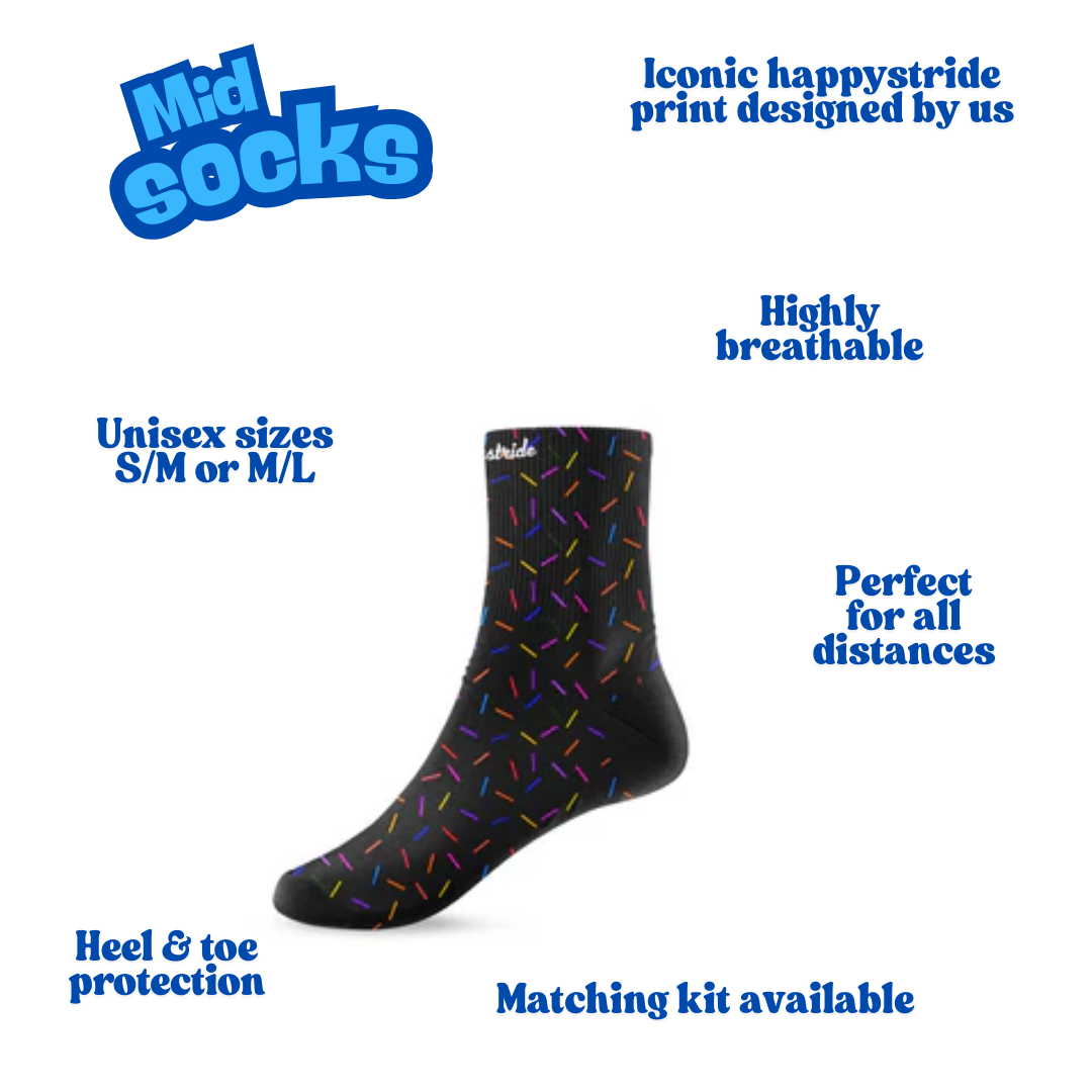 ''Sprinkle of joy'' black mid socks