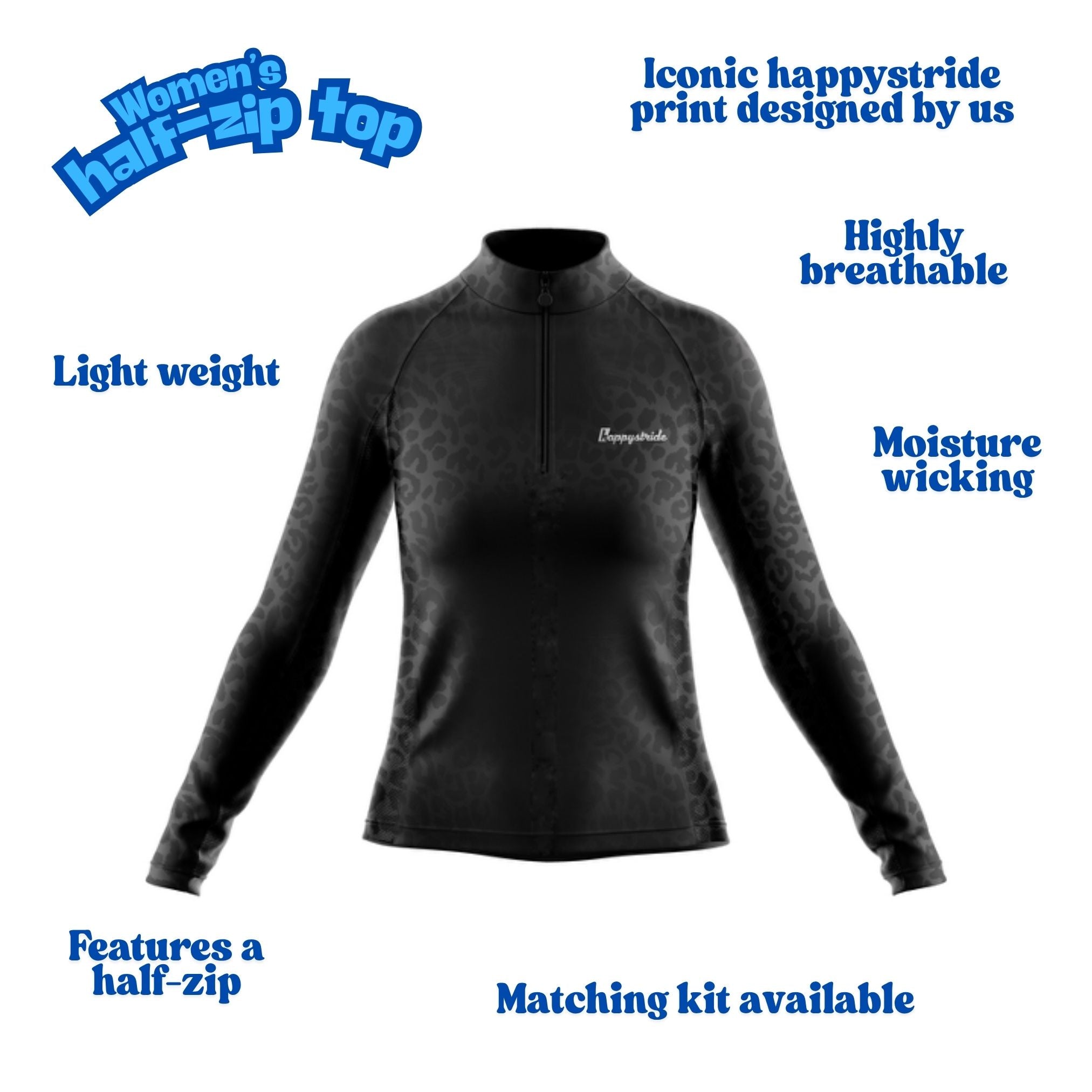Get spotted panther women's half-zip top