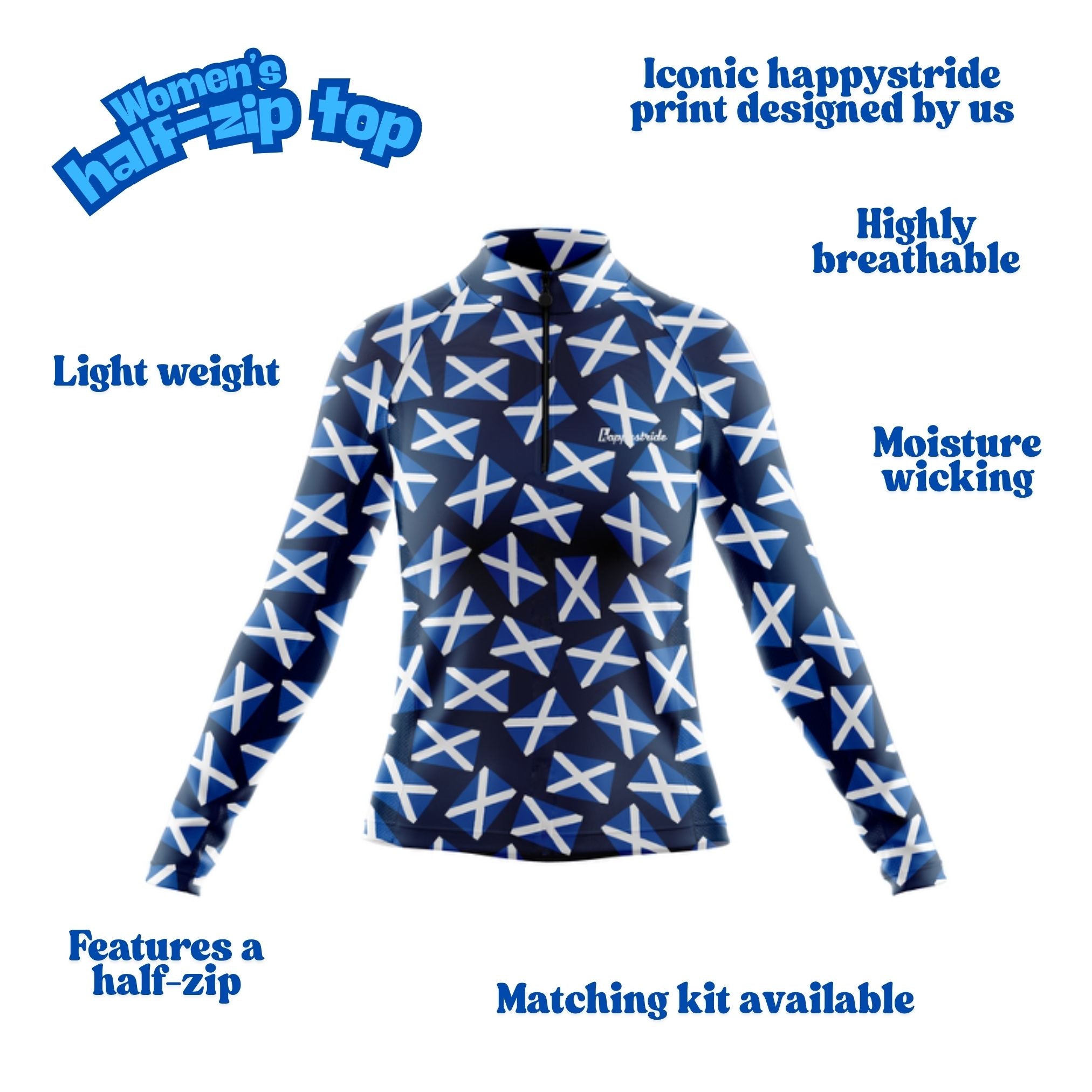 "Haggis hunters" women's half-zip top