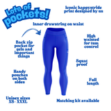 "Basic b*tch" blue leggings