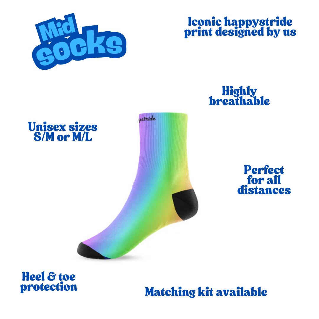 "Rainbow rushers" socks
