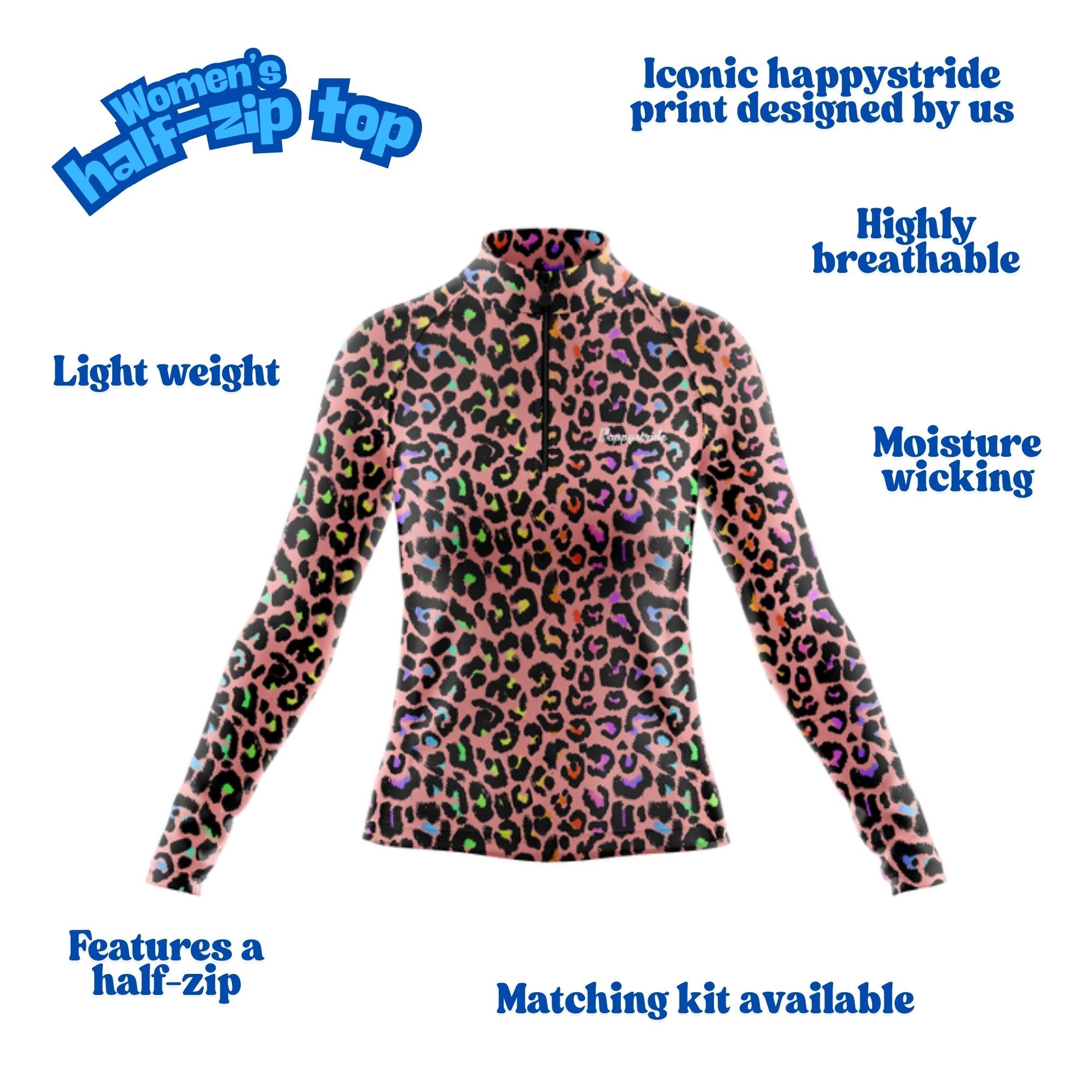 "Get spotted" saucy women's half-zip top