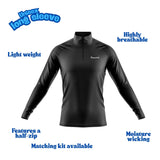 ''Basic b*tch" black men's half-zip long sleeve