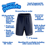 'Basic b*tch'' navy blue fitness shorts (7")