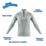 ''Basic b*tch" grey men's half-zip long sleeve