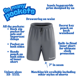'Basic b*tch'' grey fitness shorts (7")