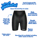 "Sprinkle-of-joy'' black fitted shorts