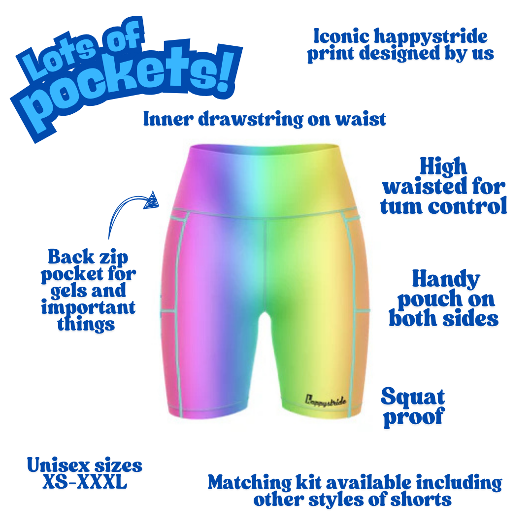 Rainbow rush'' cool colourful fun bright rainbow running fitness