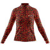 "Get spotted" flaming hot women's half-zip top