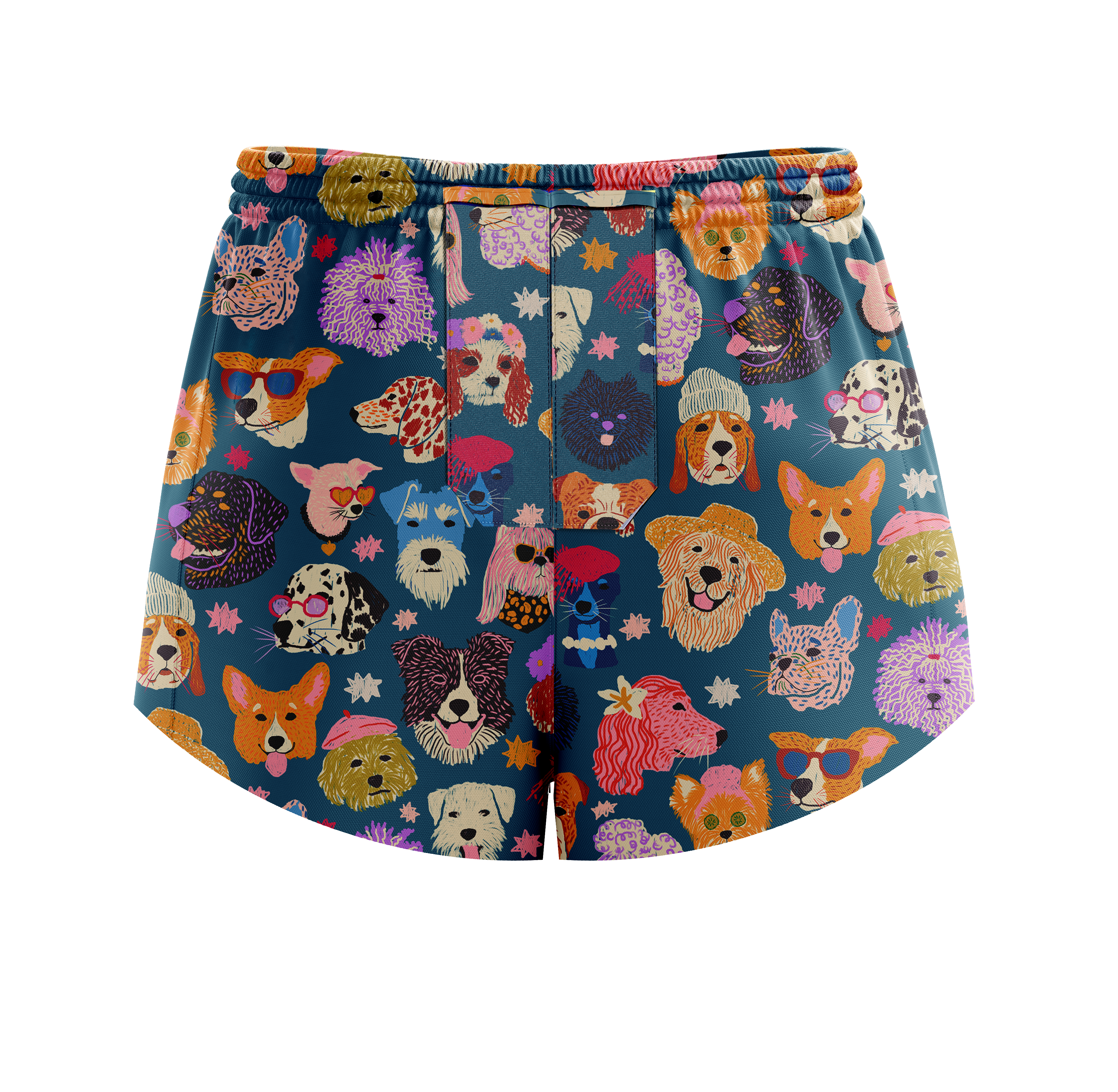 "Who let the dogs out" racer shorts