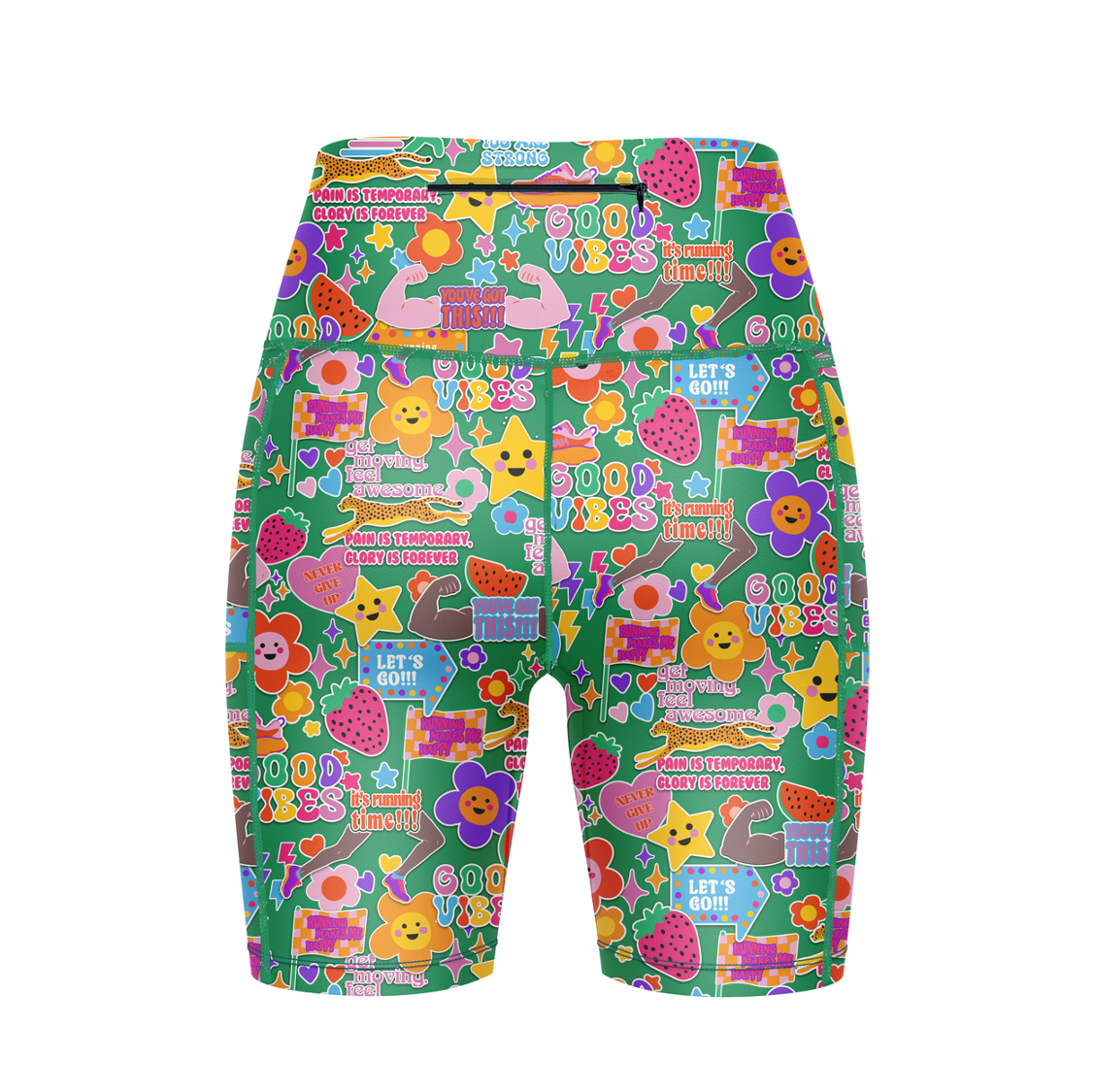 "Positive pants" fitted shorts