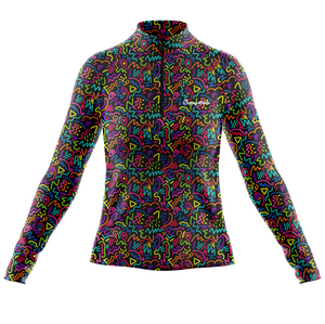 ''Disco doodle'' women's half-zip top