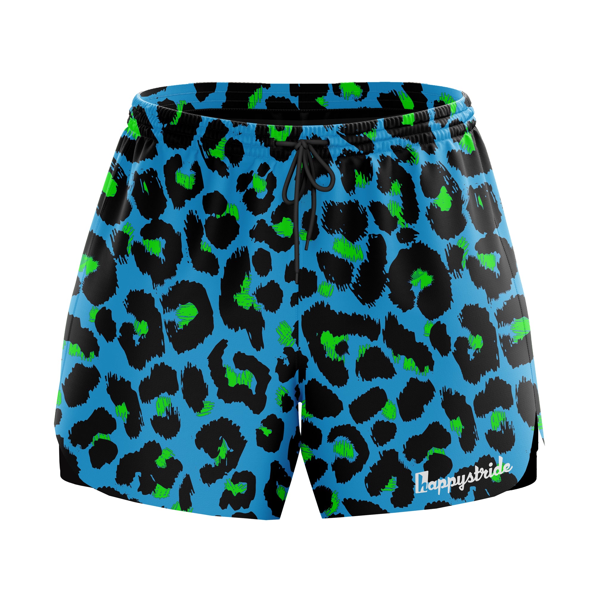 Get spotted” fresh leopard print cool colourful fun bright unisex 2-in-1  running & fitness leopard print shorts – Happystride