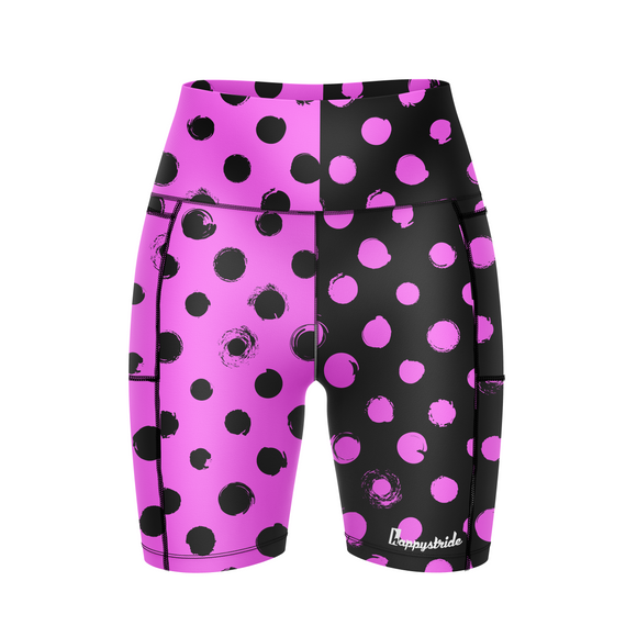 What a feeling cool colourful fun bright polka dot running fitness shorts Happystride