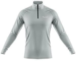 ''Basic b*tch" grey men's half-zip long sleeve