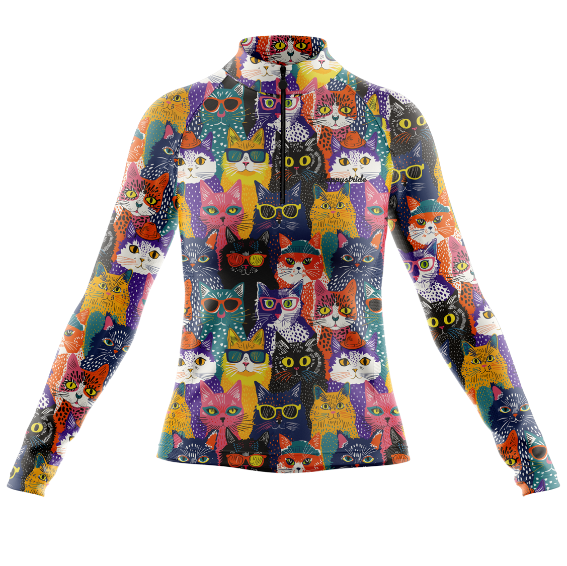''Meow meow'' women's half-zip top