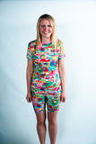 "Mr. Men Little Miss Nonsense Land" fitted shorts