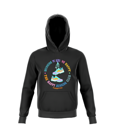 ''Running makes me happy" hoodie (Black)
