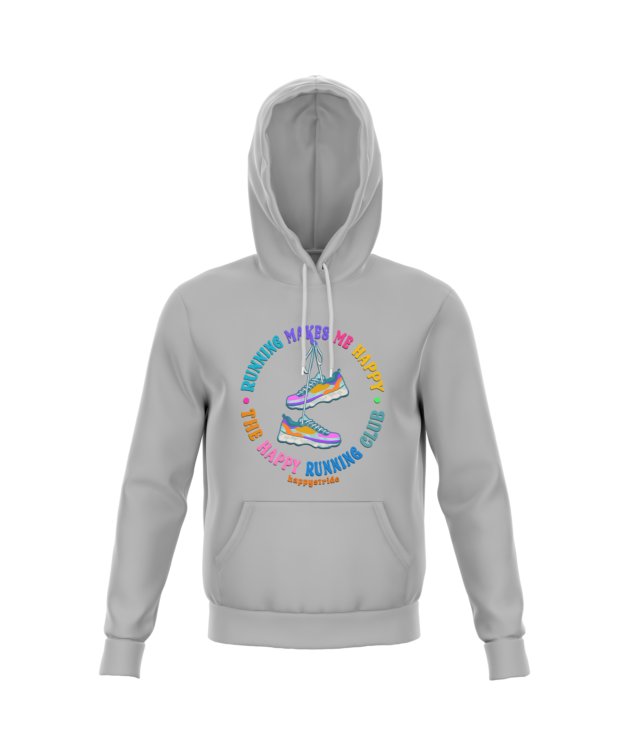 ''Running makes me happy" hoodie (Grey)