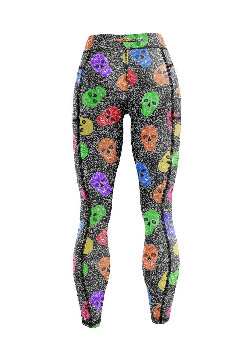 Never a dull skull cool bright colourful skull print running