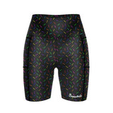 "Sprinkle-of-joy'' black fitted shorts